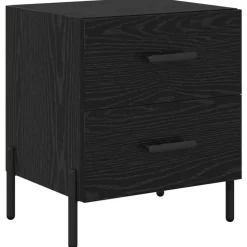 vidaXL Nachtkastje met lade Zwart Eiken 40 x 35 x 47,5 cm Bewerkt hout