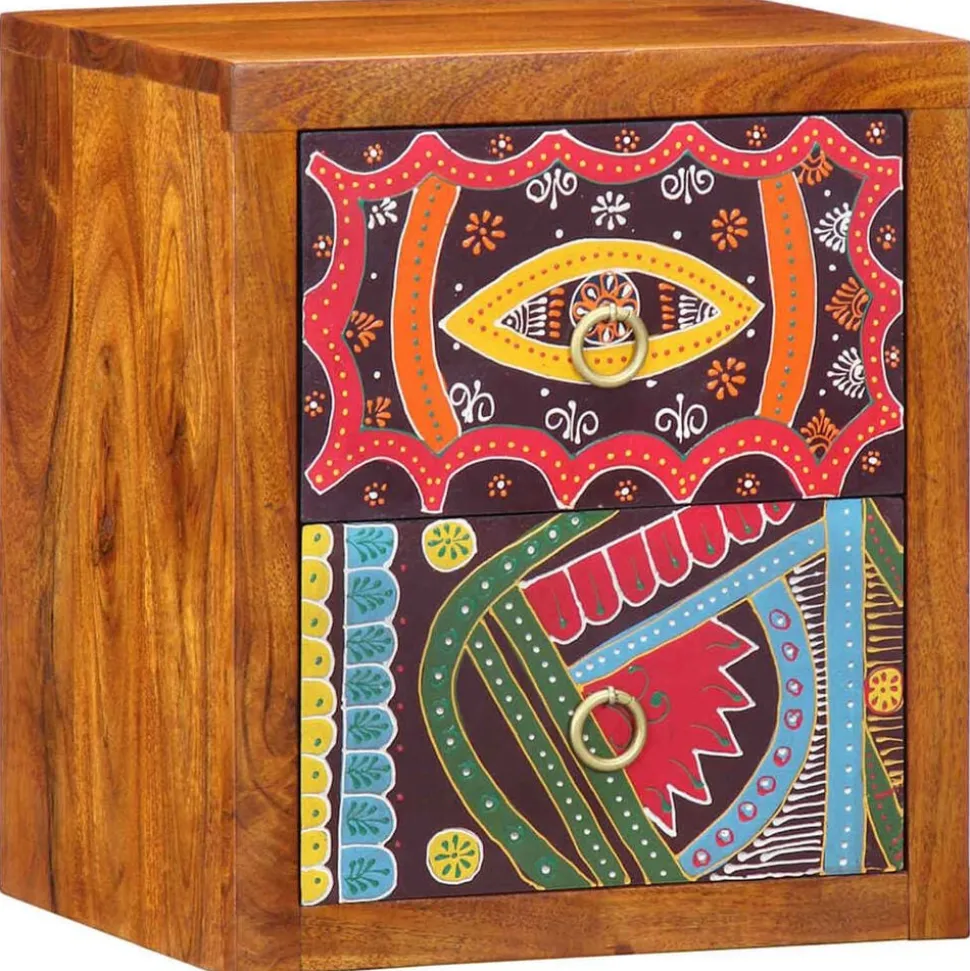vidaXL Nachtkastje met lade Bruin 35 x 30 x 40 cm Massief Acaciahout