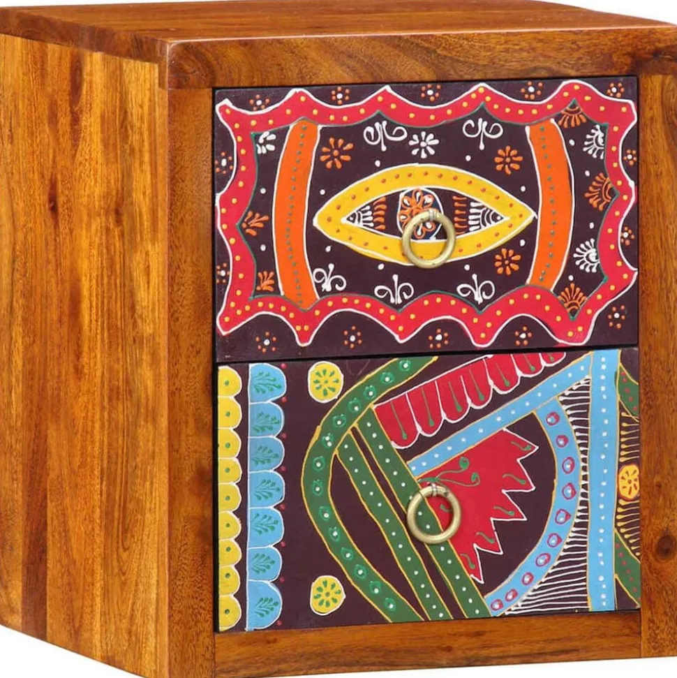 vidaXL Nachtkastje met lade Bruin 35 x 30 x 40 cm Massief Acaciahout