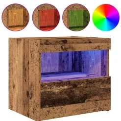 vidaXL Nachtkastje met lade Oudhout 50 x 40 x 45 cm Bewerkt hout