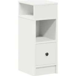 vidaXL Nachtkastje met lade 25x31x66 cm wit