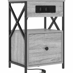 vidaXL Nachtkastje met lade Grijs Sonoma 40 x 31 x 60 cm Bewerkt hout