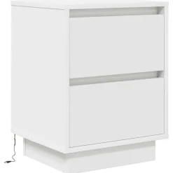 vidaXL Nachtkastje met LED-verlichting 38x34x50 cm wit