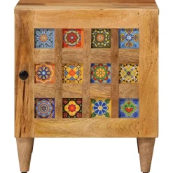 vidaXL Nachtkastje Naturel 40 x 33,5 x 46 cm Massief Mango Hout