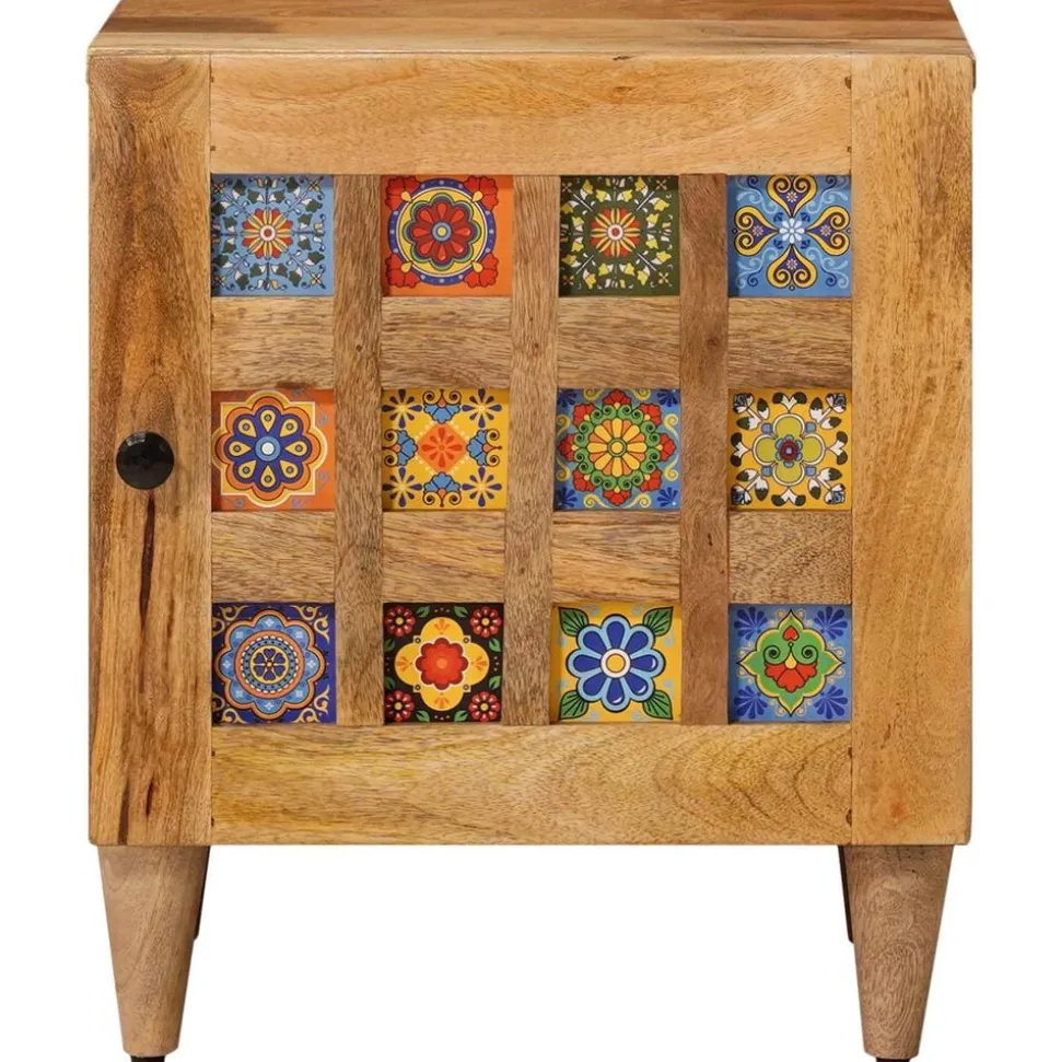 vidaXL Nachtkastje Naturel 40 x 33,5 x 46 cm Massief Mango Hout