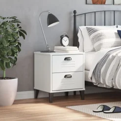 vidaXL Nachtkastje VIKEN bewerkt hout wit
