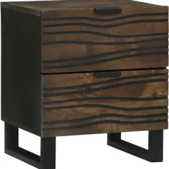 vidaXL Nachtkastje Walnotenhout 40 x 33 x 46 cm Massief acaciahout