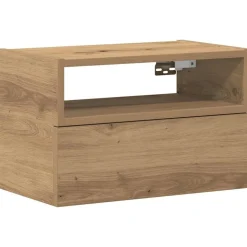 vidaXL Nachtkastje wandgemonteerd 45x26x28,5 cm artisanaal eikenkleur