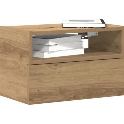 vidaXL Nachtkastje wandgemonteerd 45x26x28,5 cm artisanaal eikenkleur