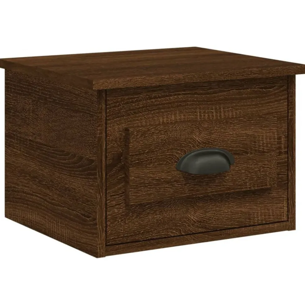 vidaXL Nachtkastje wandgemonteerd 41,5x36x28 cm bruin eikenkleurig