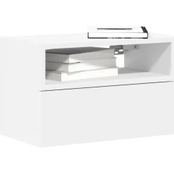 vidaXL Nachtkastje wandgemonteerd 45x26x28,5 cm wit