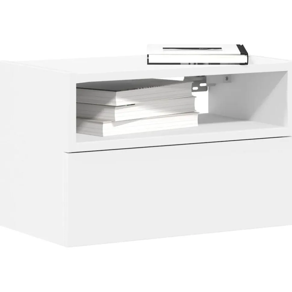 vidaXL Nachtkastje wandgemonteerd 45x26x28,5 cm wit