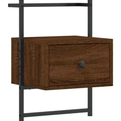 vidaXL Nachtkastje wandgemonteerd 35x30x51 cm hout bruin eikenkleur