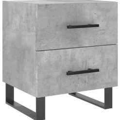 vidaXL Nachtkastje 40x35x47,5 cm bewerkt hout betongrijs