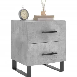 vidaXL Nachtkastje 40x35x47,5 cm bewerkt hout betongrijs