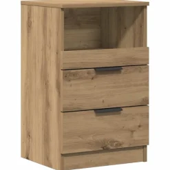 vidaXL Nachtkastje 40x36x65 cm bewerkt hout artisanaal eikenkleurig