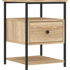 vidaXL Nachtkastje 40x42x56 cm bewerkt hout sonoma eikenkleurig