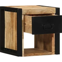 vidaXL Nachtkastje 40x35x40 cm massief ruw mangohout