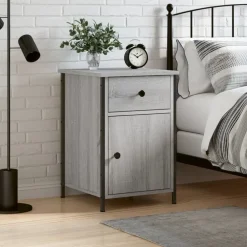 vidaXL Nachtkastje 40x42x60 cm bewerkt hout grijs sonoma eikenkleurig