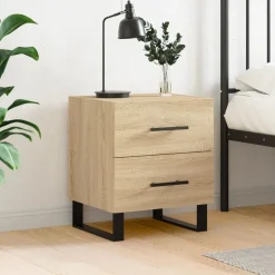 vidaXL Nachtkastje 40x35x47,5 cm bewerkt hout sonoma eikenkleurig