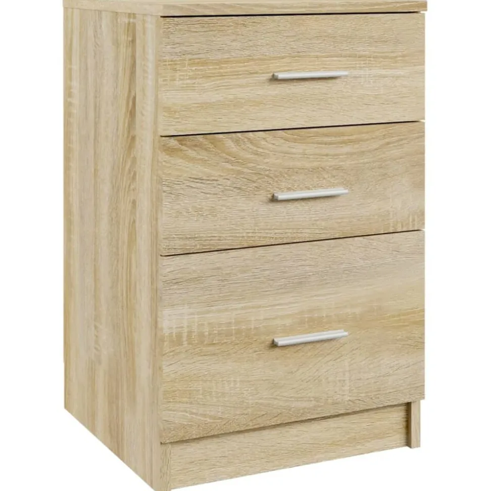 vidaXL Nachtkastje 40x40x63 cm bewerkt hout sonoma eikenkleurig
