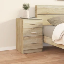 vidaXL Nachtkastje 40x40x63 cm bewerkt hout sonoma eikenkleurig