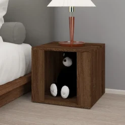 vidaXL Nachtkastje 41x40x36 cm bewerkt hout bruin eikenkleur