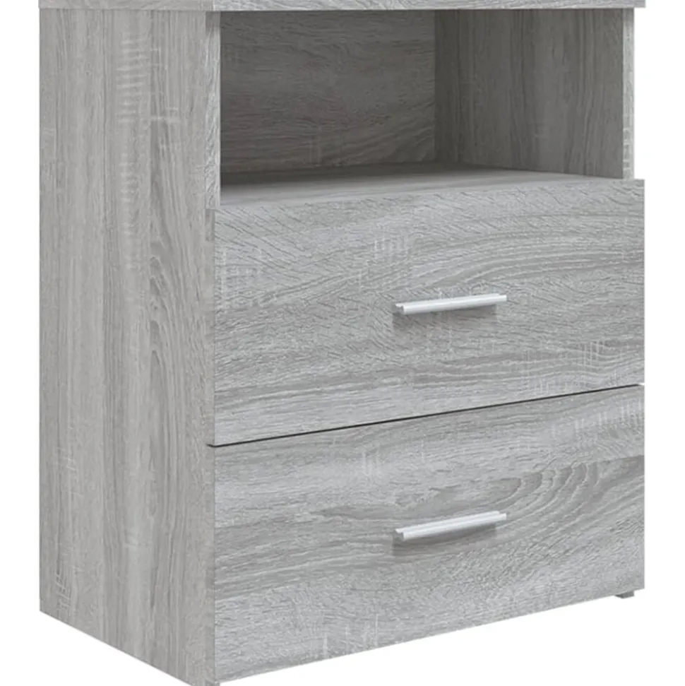 vidaXL Nachtkastje 50x32x60 cm grijs sonoma eikenkleurig