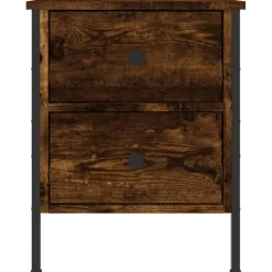 vidaXL Nachtkastje 40x42x50 cm bewerkt hout gerookt eikenkleurig