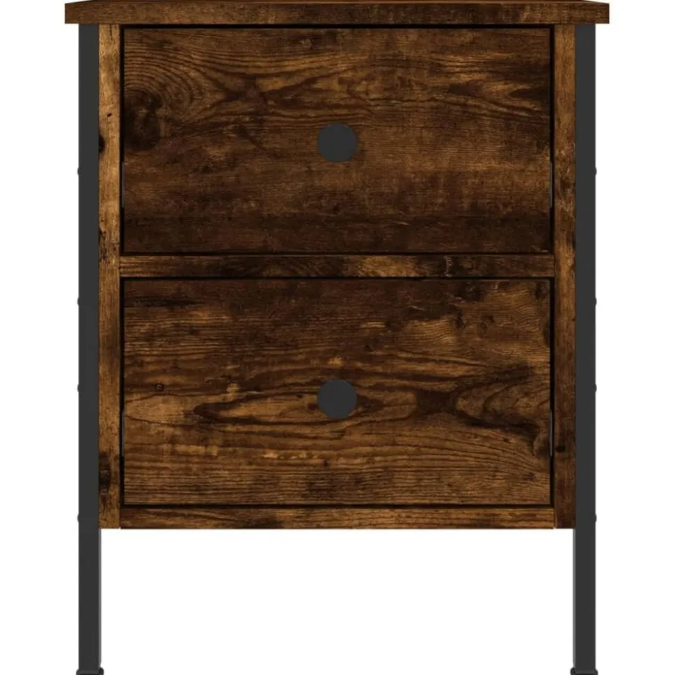 vidaXL Nachtkastje 40x42x50 cm bewerkt hout gerookt eikenkleurig
