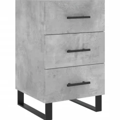 vidaXL Nachtkastje 40x40x66 cm bewerkt hout betongrijs