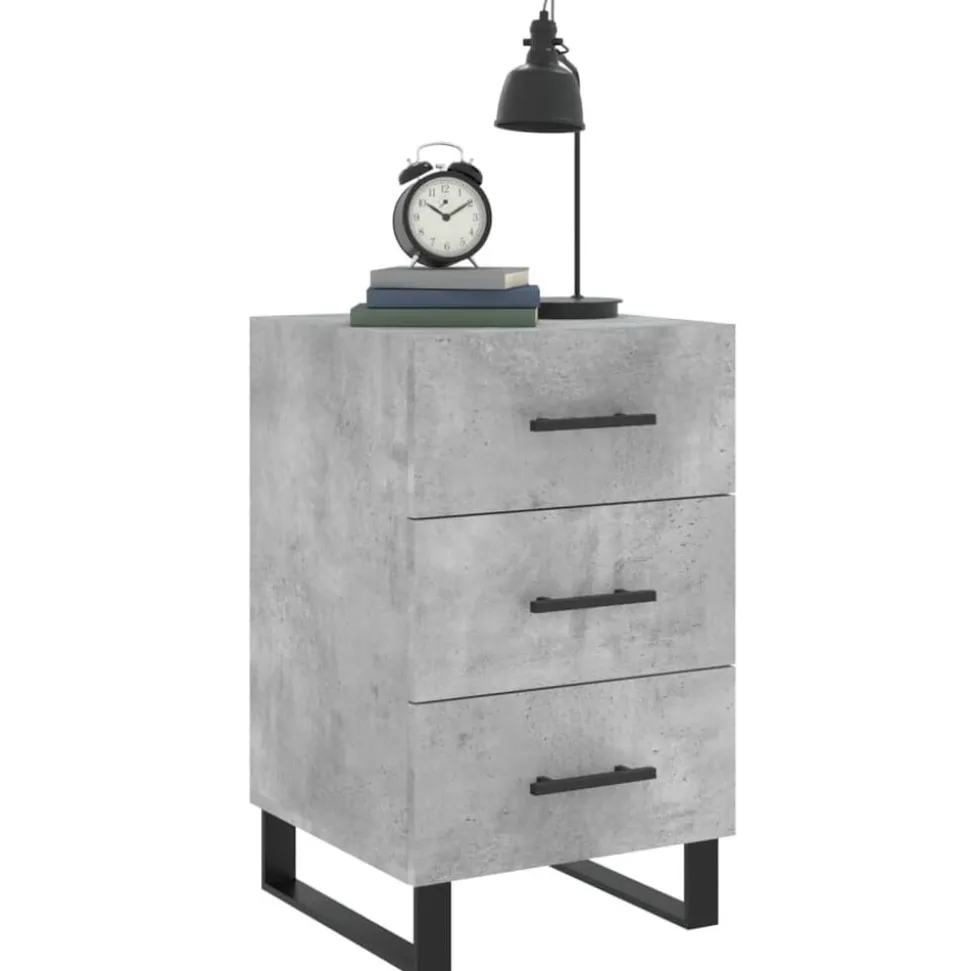 vidaXL Nachtkastje 40x40x66 cm bewerkt hout betongrijs