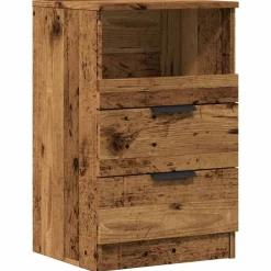 vidaXL Nachtkastje 40x36x65 cm bewerkt hout oud houtkleurig
