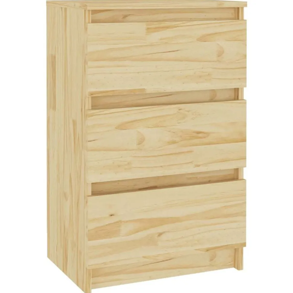 vidaXL Nachtkastje 40x29,5x64 cm massief grenenhout