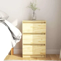vidaXL Nachtkastje 40x29,5x64 cm massief grenenhout