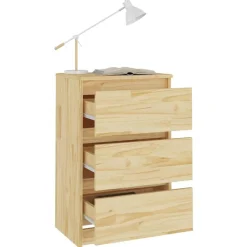 vidaXL Nachtkastje 40x29,5x64 cm massief grenenhout