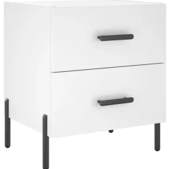 vidaXL Nachtkastje 40x35x47,5 cm bewerkt hout wit