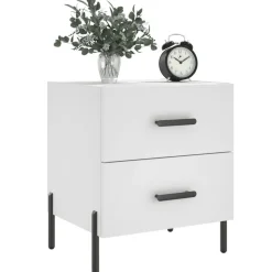 vidaXL Nachtkastje 40x35x47,5 cm bewerkt hout wit
