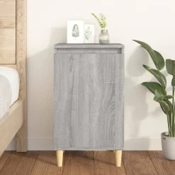 vidaXL Nachtkastje 40x35x70 cm bewerkt hout grijs sonoma eikenkleurig