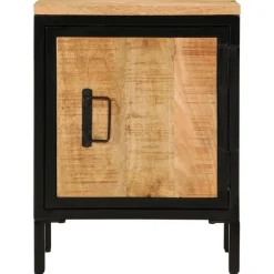 vidaXL Nachtkastje 40x30x52,5 cm massief ruw mangohout