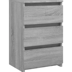 vidaXL Nachtkastje 40x35x62,5 cm bewerkt hout grijs sonoma eikenkleur
