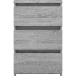 vidaXL Nachtkastje 40x35x62,5 cm bewerkt hout grijs sonoma eikenkleur