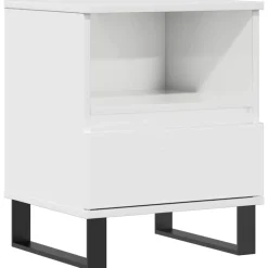 vidaXL Nachtkastje 40x35x50 cm bewerkt hout hoogglans wit