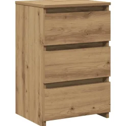 vidaXL Nachtkastje 40x35x62,5 cm bewerkt hout artisanaal eikenkleur
