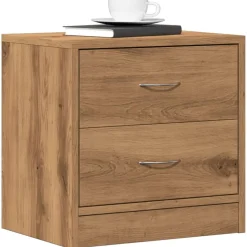 vidaXL Nachtkastje 40x30x40 cm bewerkt hout artisanaal eikenkleurig