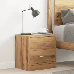 vidaXL Nachtkastje 40x30x40 cm bewerkt hout artisanaal eikenkleurig