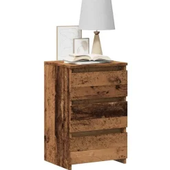 vidaXL Nachtkastje 40x35x62,5 cm bewerkt hout oud houtkleurig