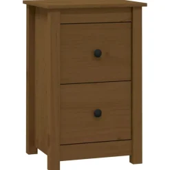 vidaXL Nachtkastje 40x35x61,5 cm massief grenenhout honingbruin