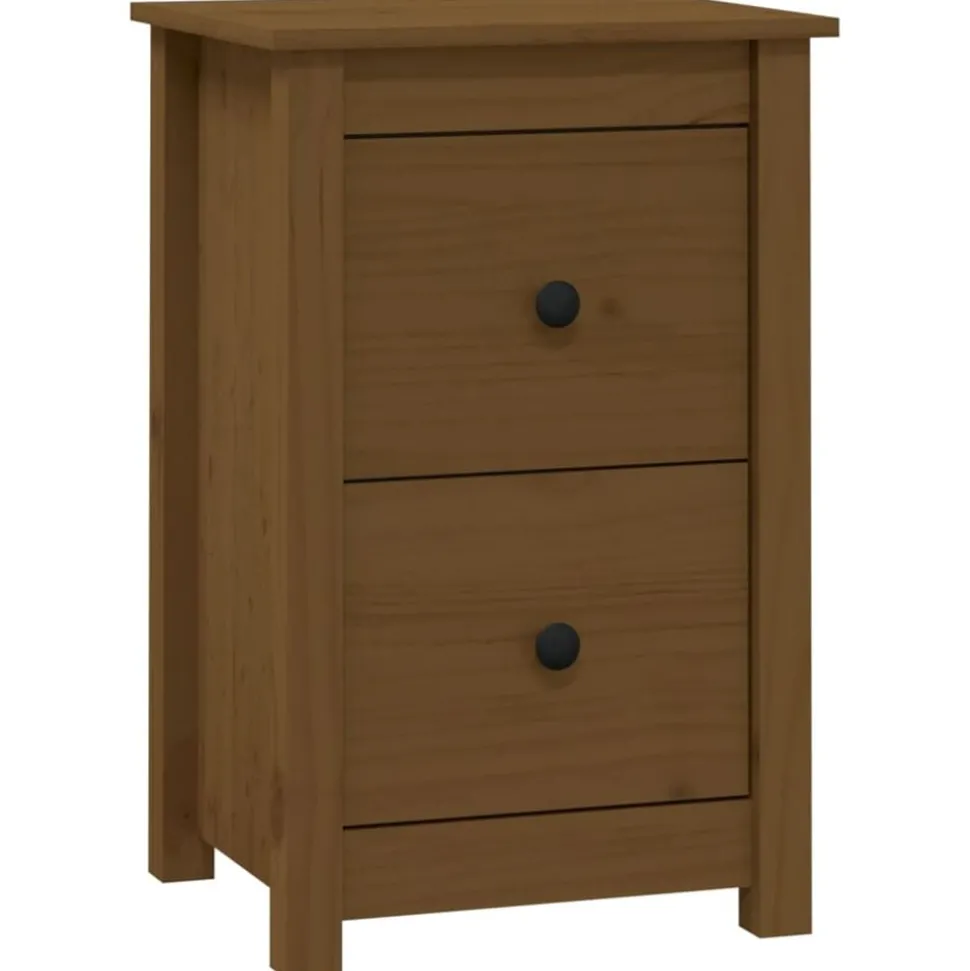 vidaXL Nachtkastje 40x35x61,5 cm massief grenenhout honingbruin