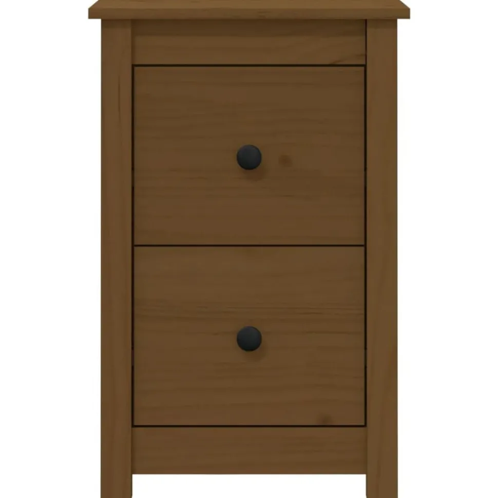 vidaXL Nachtkastje 40x35x61,5 cm massief grenenhout honingbruin